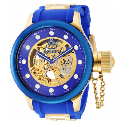Invicta Men's Automatic Watch - Pro Diver Gold and Blue Semi-Skeleton Dial | 40748 ,
