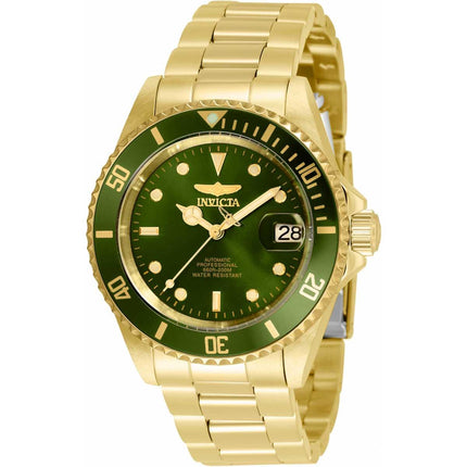 Invicta Men's Automatic Watch - Pro Diver Green Dial Silver Steel Bracelet | 35698 ,