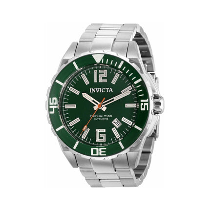 Invicta Men's Automatic Watch - Pro Diver Green Dial Silver Steel Bracelet | 39415 ,