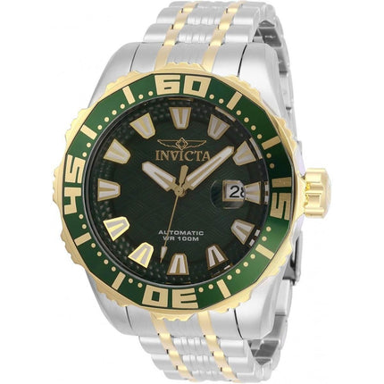 Invicta Men's Automatic Watch - Pro Diver Green Dial Two Tone Bracelet | 30294 ,