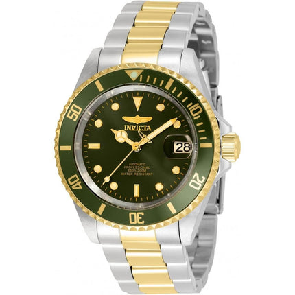 Invicta Men's Automatic Watch - Pro Diver Green Dial Two Tone Steel Bracelet | 35702 ,