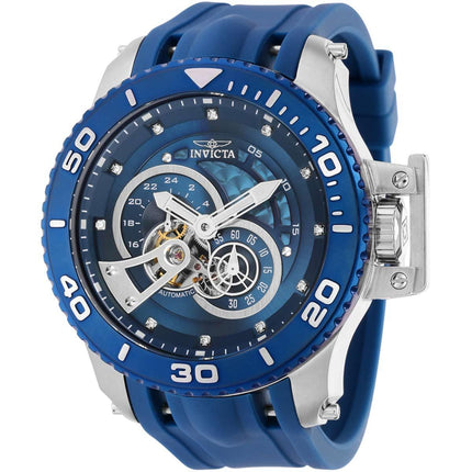 Invicta Men's Automatic Watch - Pro Diver Open Heart Dial Blue Rubber Strap | 36111 ,