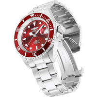 Invicta Men's Automatic Watch - Pro Diver Red Dial Silver Steel Bracelet | 35692 ,