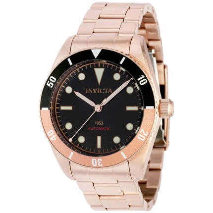 Invicta Men's Automatic Watch - Pro Diver Rose Gold Case Black Dial Bracelet | 40490 ,