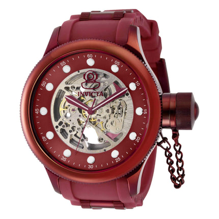 Invicta Men's Automatic Watch - Pro Diver Skeleton Dial Burgundy, Red Strap | 40740 ,