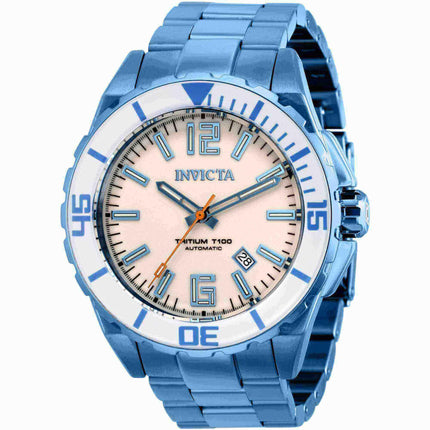 Invicta Men's Automatic Watch - Pro Diver White Dial Ice Blue Steel Bracelet | 39419 ,