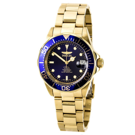 Invicta Men's Automatic Watch - Pro Diver Yellow Steel Bracelet Blue Dial Date | 8930 ,