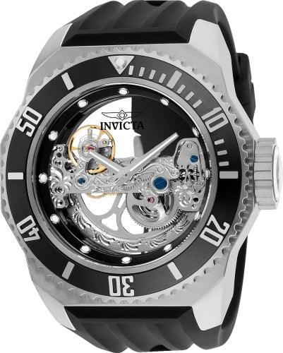 Invicta Men's Automatic Watch - Russian Diver Skeleton Dial Rubber Strap | 25610 ,
