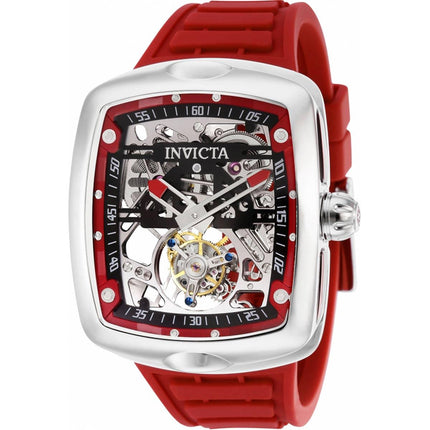 Invicta Men's Automatic Watch - S1 Rally Diablo Skeleton Dial Red Strap | 35280 ,