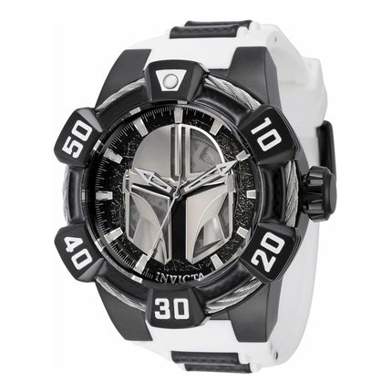 Invicta Men's Automatic Watch - Star Wars Mandalorian Black and White Strap | 40619 ,