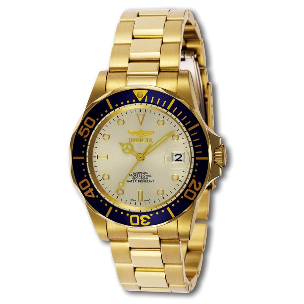 Invicta Men's Automatic Yellow Gold Steel Watch - Pro Diver Champagne Dial | 9743