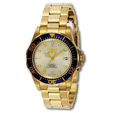 Invicta Men's Automatic Yellow Gold Steel Watch - Pro Diver Champagne Dial | 9743 ,