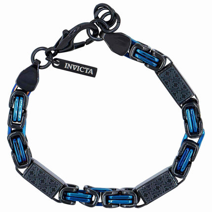 Invicta Men's Bracelet - Elements 233mm Long Black and Dark Blue Steel | 39610 ,