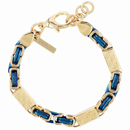 Invicta Men's Bracelet - Elements 233mm Long Yellow Gold and Blue Steel | 39607 ,