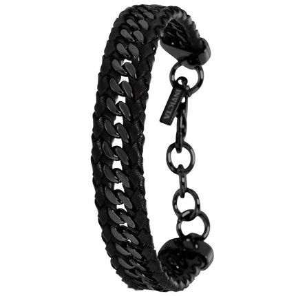 Invicta Men's Bracelet - Elements 253mm Long Stainless Steel and Leather | 39636 ,