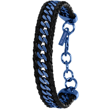 Invicta Men's Bracelet - Elements Black and Blue Leather and Stainless Steel | 39638 ,