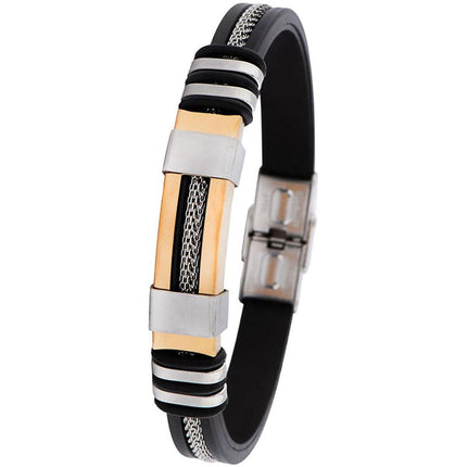 Invicta Men's Bracelet - Elements Black, Silver Tone and Rose Gold | 35403 ,