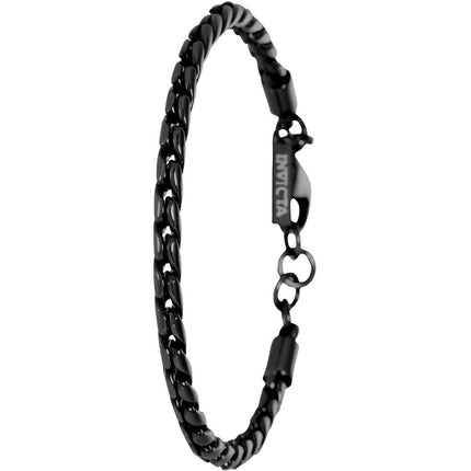 Invicta Men's Bracelet - Elements Black Stainless Steel Hook Buckle Clasp | 39615 ,
