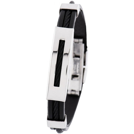 Invicta Men's Bracelet - Elements Black Wire Accented Rubber Strap | 35412 ,