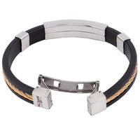 Invicta Men's Bracelet - Elements Rose Gold Wire Black Rubber Strap | 35411 ,