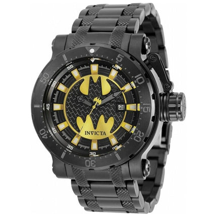 Invicta Men's Bracelet Watch - DC Comics Batman Black and Yellow Dial Steel | 32193 ,