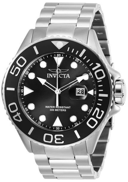 Invicta Men's Bracelet Watch - Pro Diver Rotating Bezel Black Dial Steel | 28765 ,