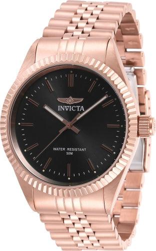 Invicta Men's Bracelet Watch - Specialty Quartz Charcoal Dial Rose Gold Steel | 29389 ,