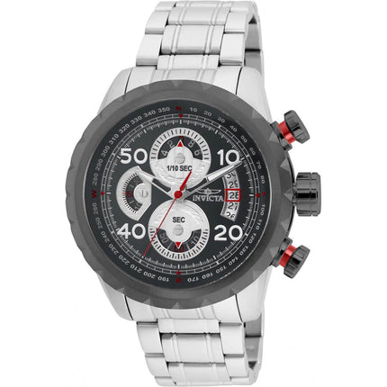 Invicta Men's Chrono Watch - Aviator Grey Dial Silver Stainless Steel Bracelet | 28145 ,