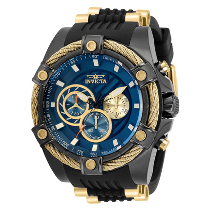 Invicta Men's Chrono Watch - Bolt Blue Dial TT Black and Yellow Gold Strap | 32696 ,