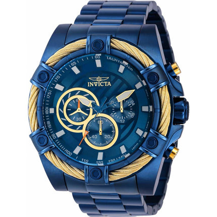 Invicta Men's Chrono Watch - Bolt Quartz Blue Dial Stainless Steel Bracelet | 38959 ,
