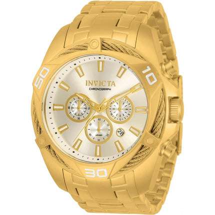 Invicta Men's Chrono Watch - Bolt Silver and Gold Dial Yellow Gold Bracelet | 34123 ,