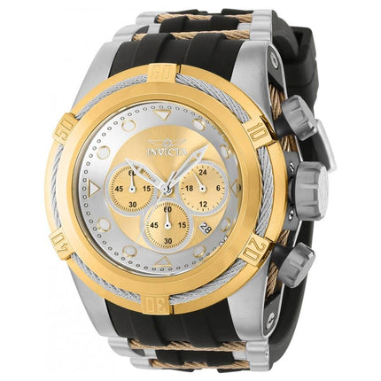 Invicta Men's Chrono Watch - Bolt Zeus Quartz Silver Tone and Yellow Gold Case | 37197 ,
