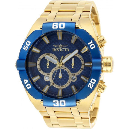 Invicta Men's Chrono Watch - Coalition Forces Blue Dial Yellow Gold Bracelet | 27258 ,