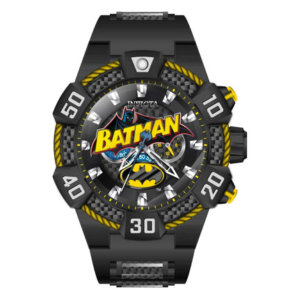 Invicta Men's Chrono Watch - DC Comics Batman Black and Yellow Dial Strap | 41113 ,