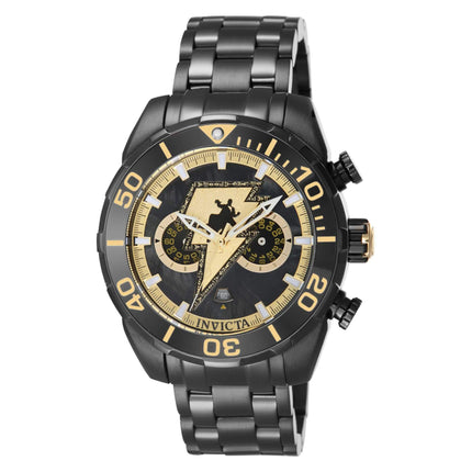 Invicta Men's Chrono Watch - DC Comics Black Adam Gold Tone and Black Dial | 43681 ,