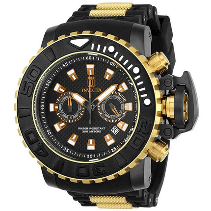Invicta Men's Chrono Watch - Jason Taylor Two Tone Black and Yellow Gold Strap | 23719 ,