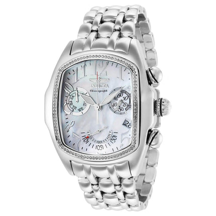 Invicta Men's Chrono Watch - Lupah White Mother of Pearl Dial Diamond Bezel | 36196 ,