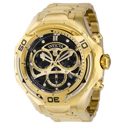 Invicta Men's Chrono Watch - Mammoth Day-Date Black Dial Yellow Gold Bracelet | 38089 ,