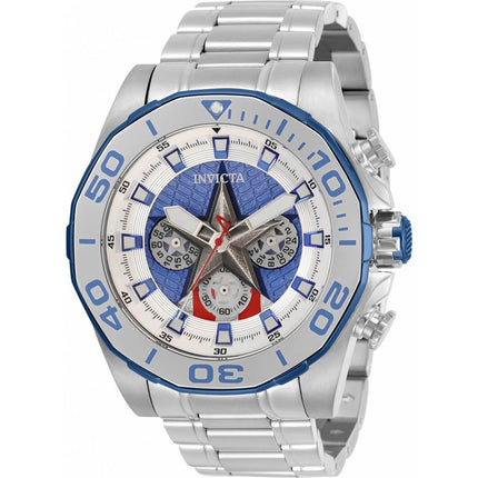 Invicta Men's Chrono Watch - Marvel Captain America Stainless Steel Bracelet | 32917 ,