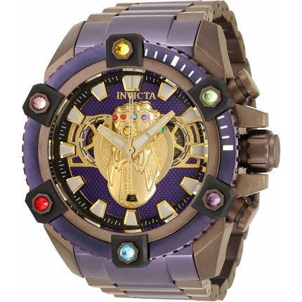 Invicta Men's Chrono Watch - Marvel Thanos Brown and Purple Steel Bracelet | 34310 ,