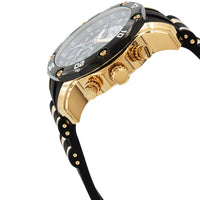 Invicta Men's Chrono Watch - Pro Diver Black and Silver Dial Yellow Gold Case | 37717 ,