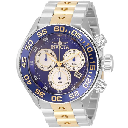 Invicta Men's Chrono Watch - Pro Diver Blue and Silver Tone Dial TT Bracelet | 31798 ,