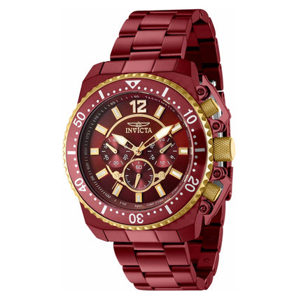 Invicta Men's Chrono Watch - Pro Diver Burgundy Stainless Steel Bracelet | 40899 ,