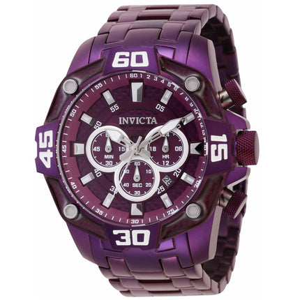 Invicta Men's Chrono Watch - Pro Diver Dark Purple and Silver Dial Bracelet | 40253 ,