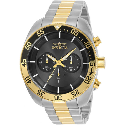 Invicta Men's Chrono Watch - Pro Diver Gold Tone and Black Bezel Bracelet | 30802 ,