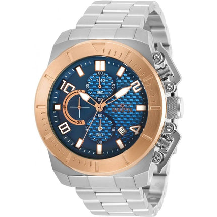 Invicta Men's Chrono Watch - Pro Diver Rose Gold Bezel Silver Tone Bracelet | 30758 ,