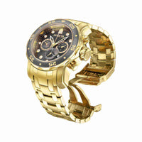 Invicta Men's Chrono Watch - Pro Diver Scuba Charcoal Dial Yellow Gold Steel | 40193 ,