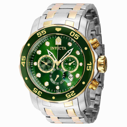 Invicta Men's Chrono Watch - Pro Diver Scuba Green Dial Two Tone Bracelet | 40191 ,