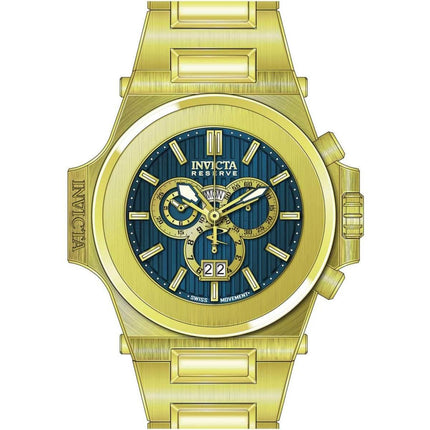 Invicta Men's Chrono Watch - Reserve Akula Blue Dial Yellow Gold Bracelet | 31675 ,