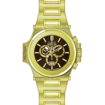 Invicta Men's Chrono Watch - Reserve Akula Brown Dial Yellow Gold Bracelet | 31674 ,